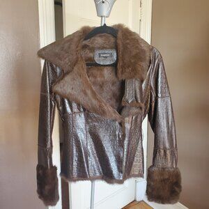 Bebe Brown Leather Jacket